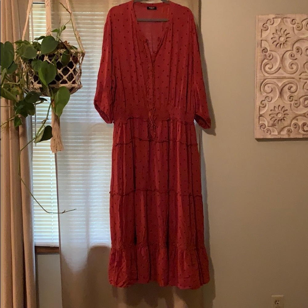 Simply be burnt orange boho maxi dress size 24